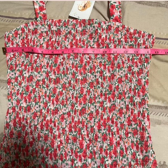 Pretty Garden•Pink Floral dress• size M•Midi Dress•Ruffle Hem - Picture 4 of 4